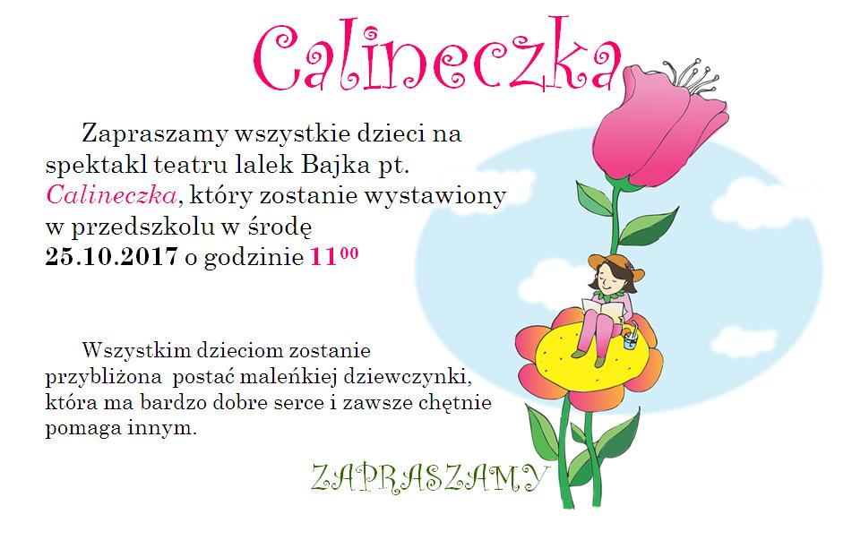 Spektakl teatru lalek Bajka pt. "Calineczka"